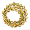 Beads Gold Cross Jesus Hematite Natural Stone 6/8/10MM Spacer Loose For Jewelry Making Women Diy Bracelet Necklace Accessories