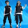 Dancewear Kid Cool Black Hip Hop Clothing Streetwear Harajuku Joggger Tactical Cargo Pants for Girls Boys Dance Costume Clothes 221007