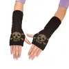 Women Winter Wrist Arm Skull Skull Treedlic Long Fingerless Gloves قفازات هالوين قفازات المرأة LSB16028