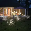 Decoração de festa, energia solar, grama externa globo de leão -de -leão de fogos de artifício flash string 90/20/150 LED para férias de paisagem no gramado do jardim