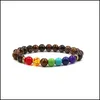 P￤rlstr￤ngar naturliga stenarmband mode colorf smycken m￤n kvinnor turkosa vulkaniska klippor chakras armband yoga p￤rlor 5 45ly dhrle