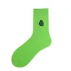 Kadın çorap amorn yeşil avokado kawaii desen meyve nakış streç mürettebat bayan pamuk gündelik sokken