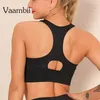 Reggiseni aperti sulla schiena da donna per abbigliamento da yoga Top da donna Reggiseno attivo senza top corto senza cuciture con coppe cinghie Sport Abbigliamento sportivo femminile