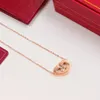 Designer-Schmuck Herz Halskette weiblich Edelstahl Paar Goldkette Anhänger Halsketten Geschenk Zubehör Großhandel
