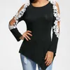 Blusas de mujer, camisas de mujer 2022, blusa de punto con cuello alto, blusas sexis para mujer, camisa de punto con hombros descubiertos, camisa larga negra sólida