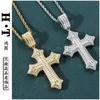 Pendant Necklaces Strands Strings Hip Hop Crown Cross Real Gold Electroplated Twist Chain Jewelry Men's Fashion Versatile