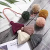 Keychains Autumn and Winter Woman Creative Fur Ball Keychain Retro Ethnic Style Cotton Tassel Bag Pendant Handwoven Colorful Key 3933043