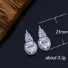 1PAIR SIMPLE FASHION SILLING COLL WHITE Zircon Stud أقراط للنساء