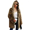 Femmes fourrure 2022 hiver décontracté à manches longues femme imprimé léopard Faux manteau chaud épaissir veste Sexy luxe pardessus HHPC02