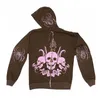 Women's Hoodies Sweatshirts Women Spider Skull print Streetwear Hoodies Women Coat Goth Harajuku Y2k aesthetic Clothes grunge Punk Jacket Zip-up 221007