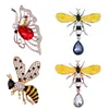 Broches Mode grand cristal abeille Animal brillant strass broche broches pull bijoux femmes insecte papillon mariage Bouquet cadeau