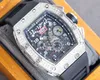 multifunctionele superclone luxe heren mechanische horloge case inlay diamant tourbillion automatisch richa milless merk horloges mannen Zwitserse beweging