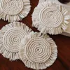 Table Mats Handcrafted Macrame Coasters Set Of 4 - Handmade Cotton Rope Woven With Tassel Boho Home Decoration