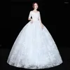 Wedding Dress XXN-084#Bridal Embroidered Lace On Net Up Boat Neck Ball Gown Custom Plus Size Wholesale Sleeve