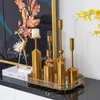 Candle Holders Metal Gold Plated High Quality Pillar Wedding Home Decoration stick Props 221007