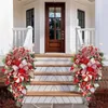 Flores decorativas Grinaldas Grinalda de Natal Candy Cane Artificial Grinalda Janela Porta Pendurada Guirlandas Rattan Casa Decoração de Natal 2023 T221007