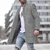 Herren Pelz Kunstpelz Mode Männer Wollmantel Windjacke Mittellang Einfarbig Anzugkragen Jacke Männer Langer Warmer Mantel Langarm Strickjacke Mantel Top T221007