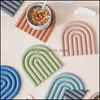 Other Home Decor Rainbow Sile Table Mat Coaster Dishes Pot Holder Placemat Mtipurpose Holders For Kitchen Heat Resistant Drop Deliver Dh8Fk