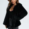 Cappotto da donna Inverno Calore all'aperto Pelliccia di volpe sintetica colore puro giacca con cappuccio multicolore Moda casual per il tempo libero strada regalo di ringraziamento giacche a maniche lunghe S-3XL