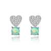 Nouveau micro set Zircon Heart S925 Boucles d'oreilles en argent bijoux Exquis