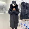 Doudoune femme MENINA BONITA 2022 X-Long veste d'hiver femmes manteau 90% canard blanc véritable capuche en fourrure naturelle lâche vêtements d'extérieur chauds Streetwear