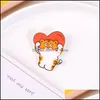 Decorative Objects Figurines Ins Wind Cute Little Tiger Brooch Cartoon Acrylic Decorative Badge Girl Heart Clothing Bag Pin Drop Del Dhwim