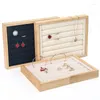 Home Decor Beige Velvet Jewelry Tray Jewellery Organizer Storage Box Watch Holder Necklace Ring Earring Pendant Stand Series