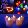 LED POMS Bright White Tea Lights Battery Operated LEDS Crystal Flimer Flamely Wedding Birthday Party Christmas Decoration