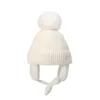 Caldo cappello invernale per bambini Berretto con paraorecchie per bambini lavorato a maglia spessa con pompon carino Berretti con protezione per le orecchie per bambini in tinta unita