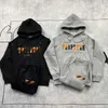 Men's Tracksuits Black Gray Trapstar Fece Hoodie Men Women Sweatshirts Set Colorful Flocking 1008H22