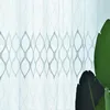 Gordijn eenvoudig geometrisch wit scherm raam borduurwerk op maat voor woonkamer slaapkamer
