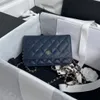 Högkvalitativ kvinnors äkta läder axelväskor handväska rutig handväska dubbel bokstav fast spänne fårskinn kaviar mönster totes kors kropp plånbok hobo aftonväska