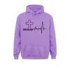 Sudaderas con capucha para hombre Christ Lives Here Cross Heartbeat Christian Jesus Faith Inspirational Sudadera con capucha para hombre Traje masculino Ropa deportiva