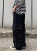 여자 바지 s houzhou harajuku 대형 흑인화물 여자 일본어 스트리트웨어 느슨한 넓은 다리 바지 암컷 주머니 그 룬지 기술웨어 221007