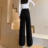 Womens Pants Capris S4XL High Waist Wide Leg Pants Women Autumn Elegant Young Fashion Draped Classic Daily Solid All Match Pantalones OL Females 221007