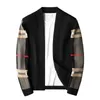 Herrtröjor Fashion Brand European Luxury Mens Classic Plaid Sticked Cardigan Sweater Casual Large Long Sleeve Cardigan Jacket 221007