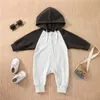 Rompers 024M Winter Fall Baby Romper Newborn Baby Boy Girl Clothes Long Sleeve Hooded Zipper Jumpsuit Soft Clothing J220922