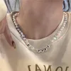 Kedjor 2022 Kpop Trend Vintage Pearl Necklace Svart Färgglada pärlor för kvinnor Estetiska smycken Tillbehör