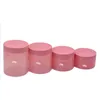 Embalagem vazia plástico marrom garrafa rosa -rosa tampa rosa formato circular jarra cosmética Recipiente de embalagem portátil de embalagem 50g 80g 100g 120g 150g 200g 250g