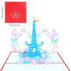 Приветствующие открытки Y8AB 3D Tower Butterfly Up Wedding СВЯЗА