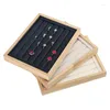 Home Decor Beige Velvet Jewelry Tray Jewellery Organizer Storage Box Watch Holder Necklace Ring Earring Pendant Stand Series