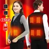 Gilet da uomo 6 aree riscaldamento riscaldato per uomo donna giacca elettrica esterna USB lavabile sotto riscaldamento vestiti in pile 221008