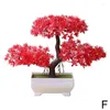 Decorative Flowers Mini Artificial Welcome Pine Table Decoration Small Plant Bonsai Flower Decor Simulation Home Potted Pla T6W2