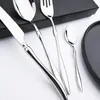 Flatware Sets 304 Silver Dinnerware Cutlery Set Stainless Steel Mirror Silverware Spoons Knives Fork Tableware For Home Kitchen