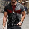 T-shirt da uomo 3D Retro Style Stampato Mens Casual Loose Streetwear Hip Hop Trend Oversize Top O-Collo Manica corta