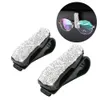 Robe ganchos de óculos suportes para carro Visor Bling Crystal Rhinestones Fashion Óculos Montagem do cabide com cartão de bilheteria XB1