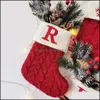 Other Household Sundries Merry Christmas Socks Red Snowflake Alphabet Letters Stocking Tree Pendant Decorations For Home Xmas Gift Dr Dhcrn