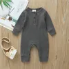 Rompers Wholesale 13 Color Baby Clothes Newborn Baby Boy Girl Romper Cotton Ribbed Jumpsuit Solid Clothes Spring Autumn Outfit J220922