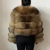 Femmes fourrure fausse BEIZIRU réel raton laveur manteau femmes hiver argent haut à capuche naturel luxe vestes chaud épais faire pour ure 221007