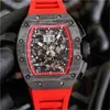 Luxury Watch Richarmilles Men's Multi-Function Carbon Fiber Mechanical Wine Wristwatch Samma ECP1 L